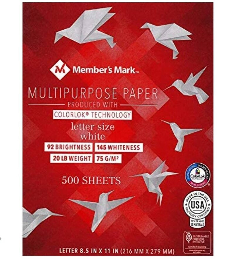 Member's Mark Multipurpose Copy Paper 20 Lb. 92 Bright Etsy