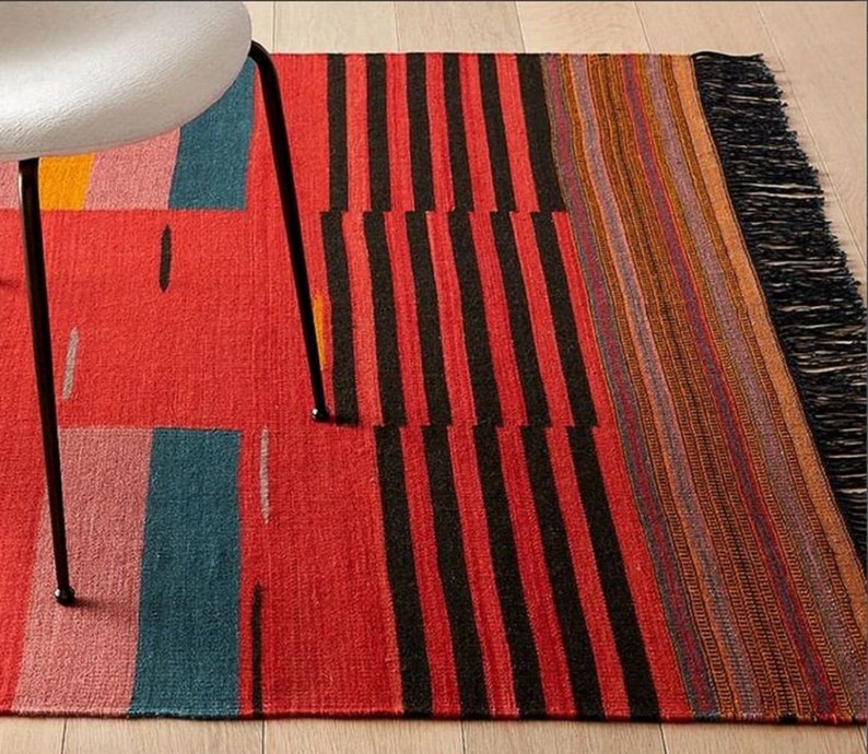 8x10 9x12 10x14 Ft Cotton Rug Kilim Rug Eco Friendly Etsy