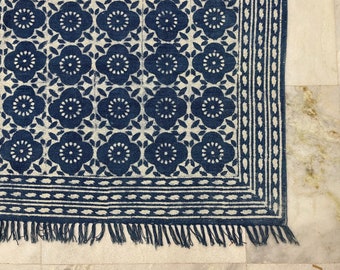 Floor & Rugs Indigo blue Outdoor yoga rug Square living room area rug