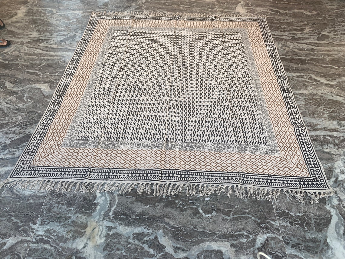 Large Indian Rugs 6x9 Ft Cotton Rug Woven Rug Area Rugs Etsy