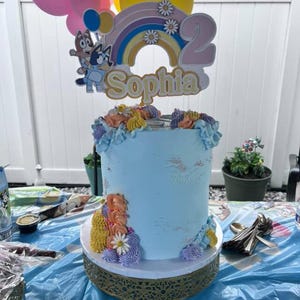 Adorabile decorazione per torta a forma di cane blu / Decorazione per torta di compleanno 3D / Decorazione per torta di compleanno a tema cane / Sorelle cani arancioni e blu