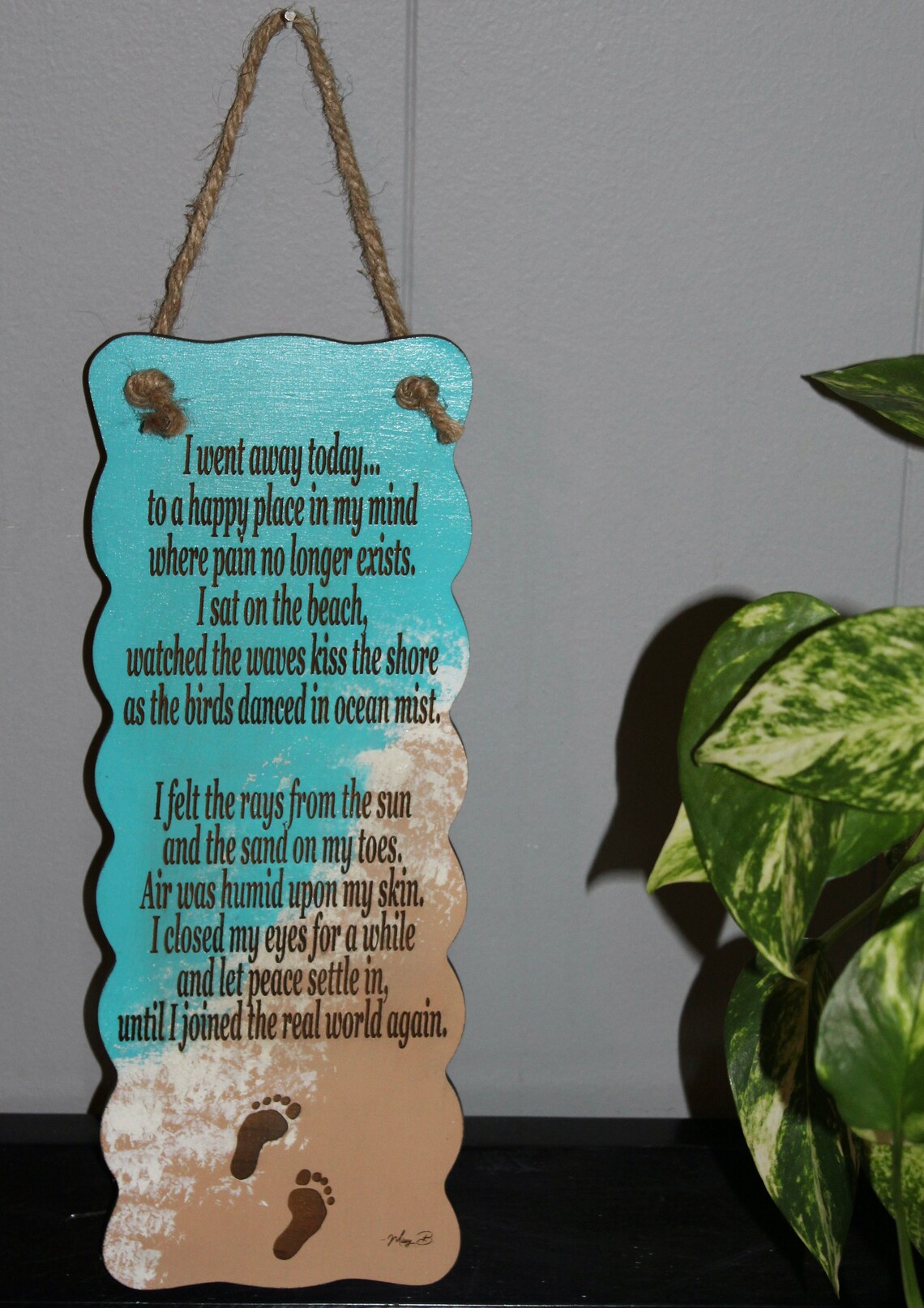 Original poem poetry quote beach ocean happy place wood Etsy