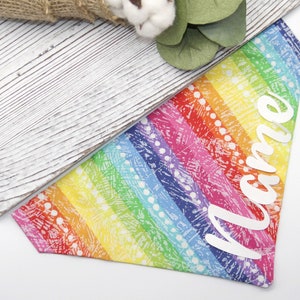 Rainbow Dog Bandana, LGBTQ Dog and Cat Banana, Pride Dog Bandana, Over the Collar