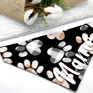 Personalized Dog Bandana, Paw Print Dog Bandana ,Dog Scarf, Over the collar