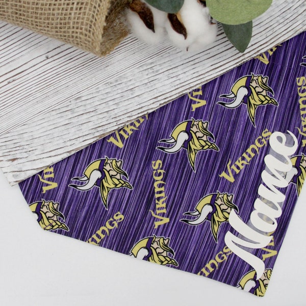 Personalized Dog Bandana, Vikings Dog Bandana, Over the Collar, Dog Bandana, Cat Bandana, Minnesota