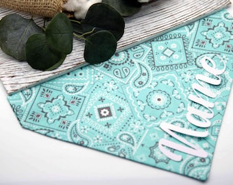 Personalized Dog Bandana, Classic Print Dog Bandana , Over the collar