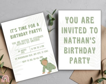 Birthday Party Invitation Template |  Customizable Invitation Card | Printable Invitation | Child Birthday Invite | Baby Birthday Party