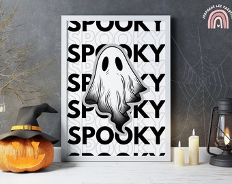 Spooky Ghost Wall Art | Cute Ghost Print | Gothic Art | A4 A5 Prints | Spooky Wall Art |  Autumn Fall Home Decor | Spooky Birthday Gift