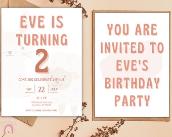 Birthday Party Invitation Template |  Customizable Invitation Card | Baby Birthday Party | Printable Invitation | Child Birthday Invite