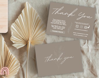 Thank You Cards Template | Small Business Thank You Card | Thank You For Your Order Cards | Thank You Cards Business | Fully Customisable