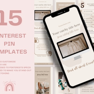 Minimalistische Pinterest Pin Vorlagen für Canva (Digitaler Download)