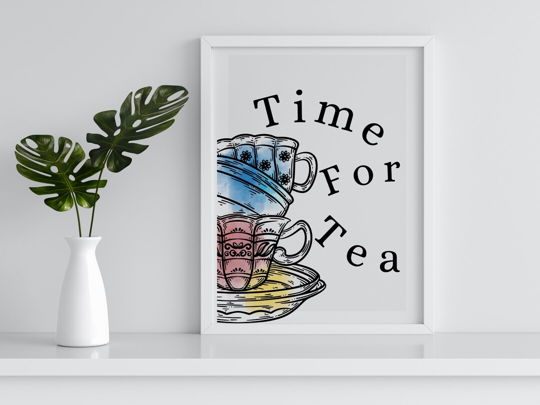 for the tea kitchen print | unique wall art from... Alice in Wonderland Kitchen Print: Whimsical Tea Party Wall Art - Etsy UK