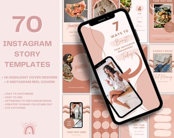 70 Instagram Story Templates | Instagram Engagement Story Templates | Story IG Templates | Social Media Templates