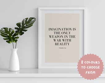 Book Quote Print | Alice's Adventures in Wonderland | Reader Home Decor | Home Library | Book Quote Bookish Poster | Reading Gift | Book Art