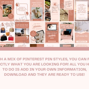 Pinterest Pin Templates Pinterest Templates for Canva Canva Editable Pin Template Social Media Template Pinterest Idea Pin Kit image 5