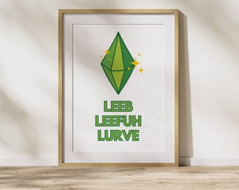 Sims 4 Plumbob Print | Simlish Gamer Home Decor