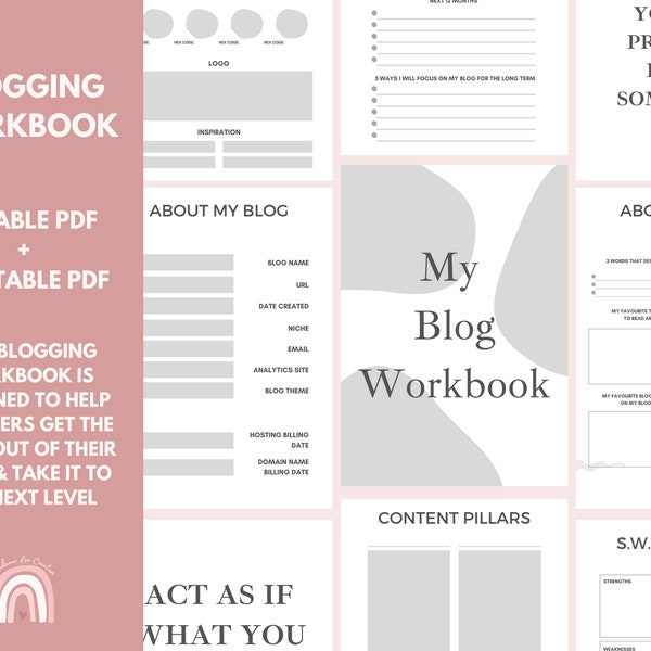 Blog Planner Workbook | 2023 Blog Planner | Blogging Planner | Business Planner | Planner for Bloggers | Blog Workbook | Blog Organizer