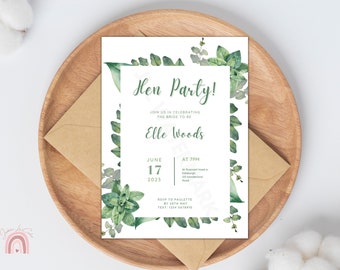 Hen Party Invitation Template |  Customizable Invitation Card | Instant Digital Download | Printable Invitation | Hen Party Invite Template