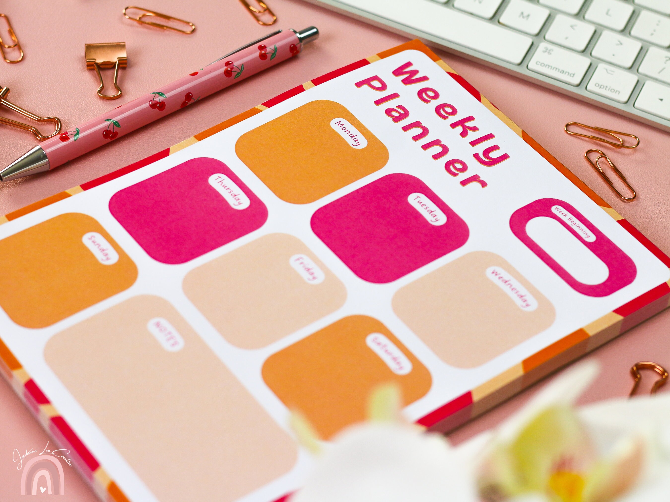 A5 Weekly Planner Notepad: Colorful Stationery Desk Pad - Etsy