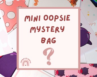 Oopsies Bag Mini | Mystery Whoopsie Pack | Surprise Bag Second Grade | Lucky Dip | Notepads | Stickers | Wall Art | Bookmarks