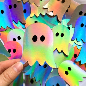 holographic ghost sticker; holographic vinyl sticker; waterproof
