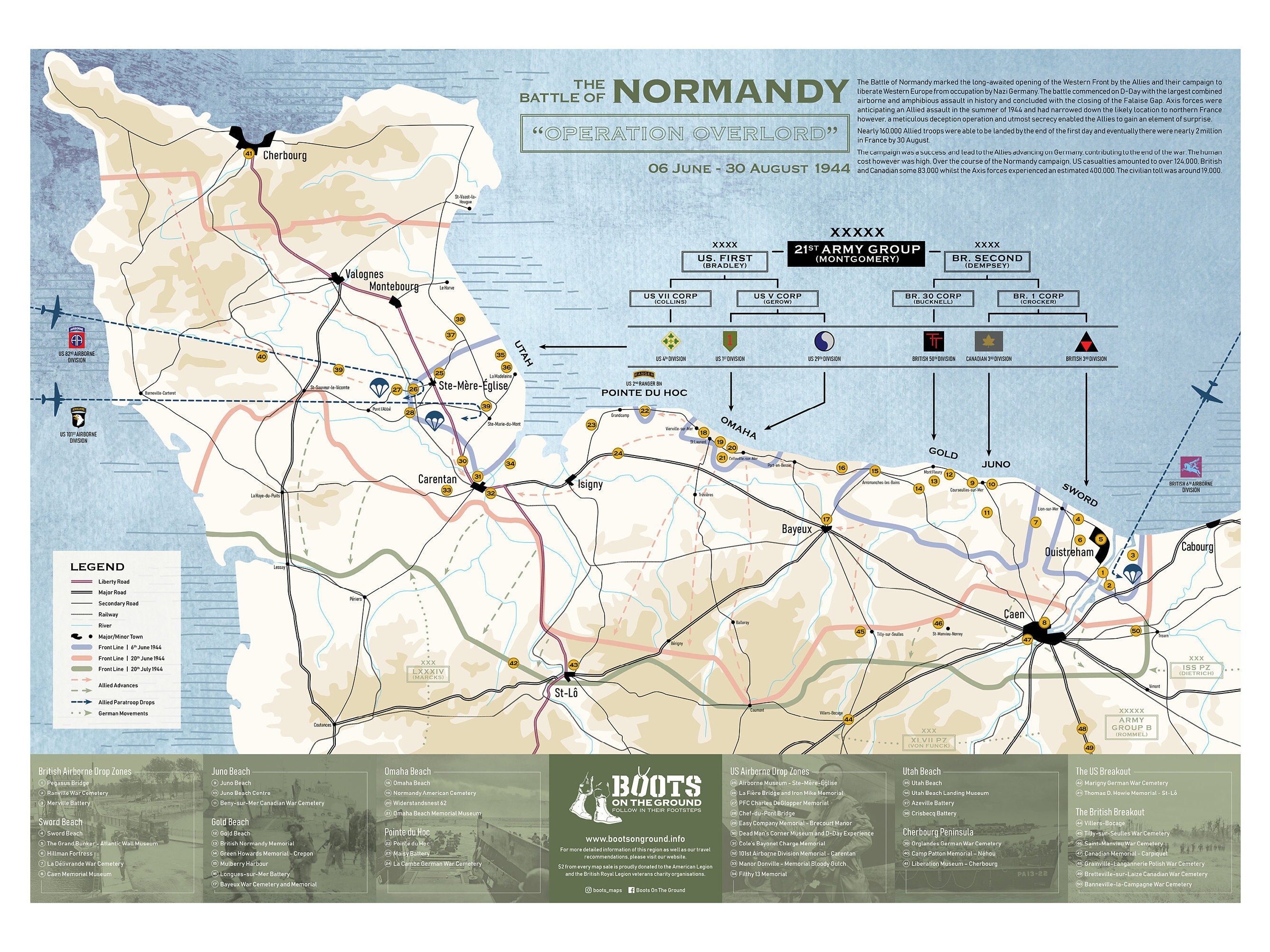 D Day Normandie Karte D Tag Poster D Tageskarte | Etsy