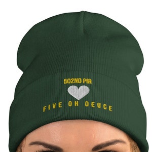 502nd PIR Embroidered Beanie: US Airborne WW2 Military Gift