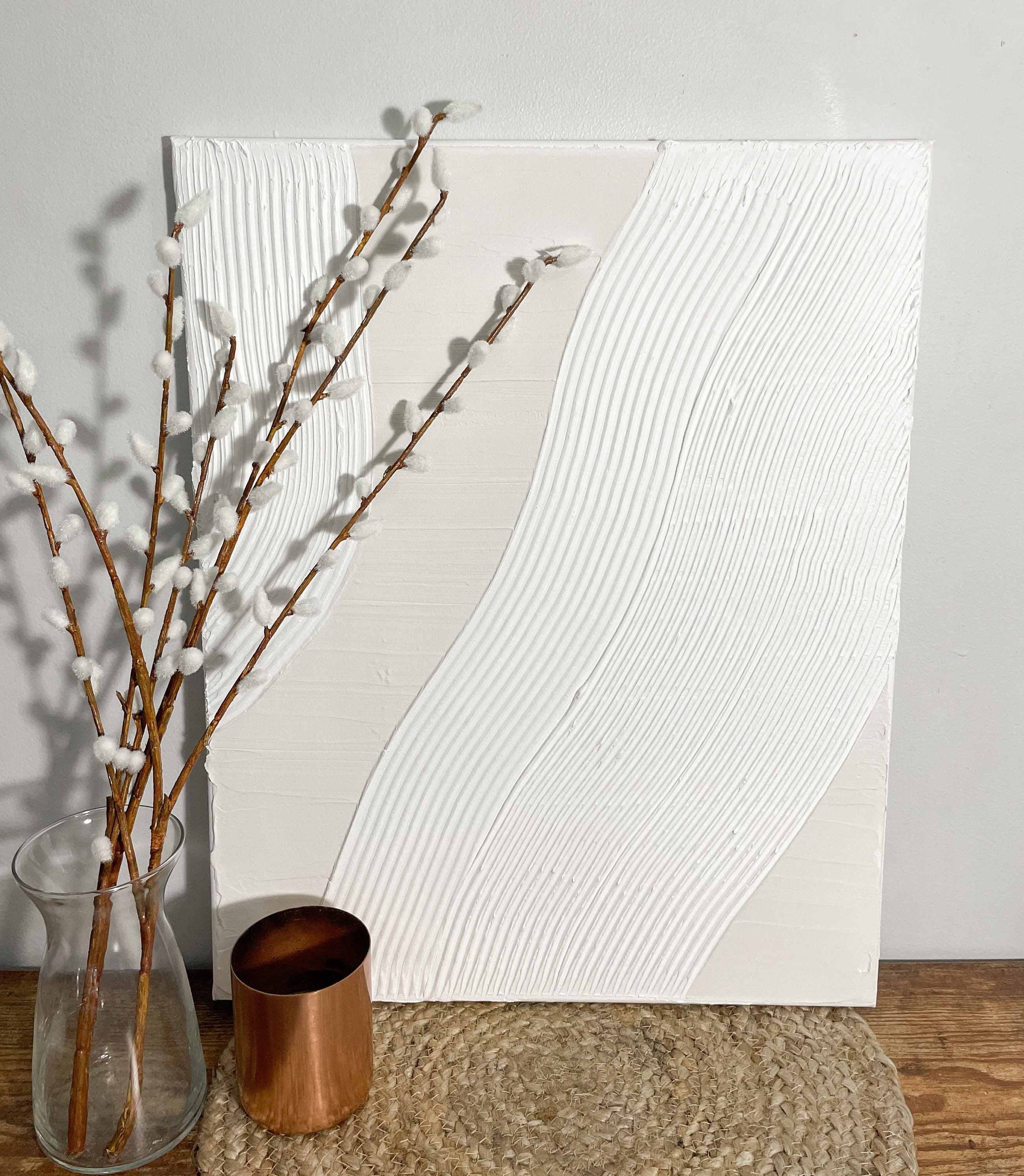 White Texture Canvas Painting / Spackle art / Abstract Texture Etsy