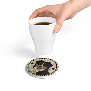 Australian Shepherd Mosaic Ceramic Coaster: Dog Lover Gift image 5