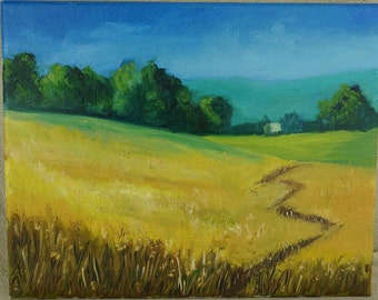 Farmland Landscape Oil Painting