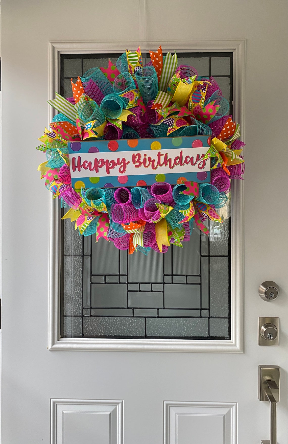 Happy Birthday Door Hanger Birthday Decor Birthday Party Etsy