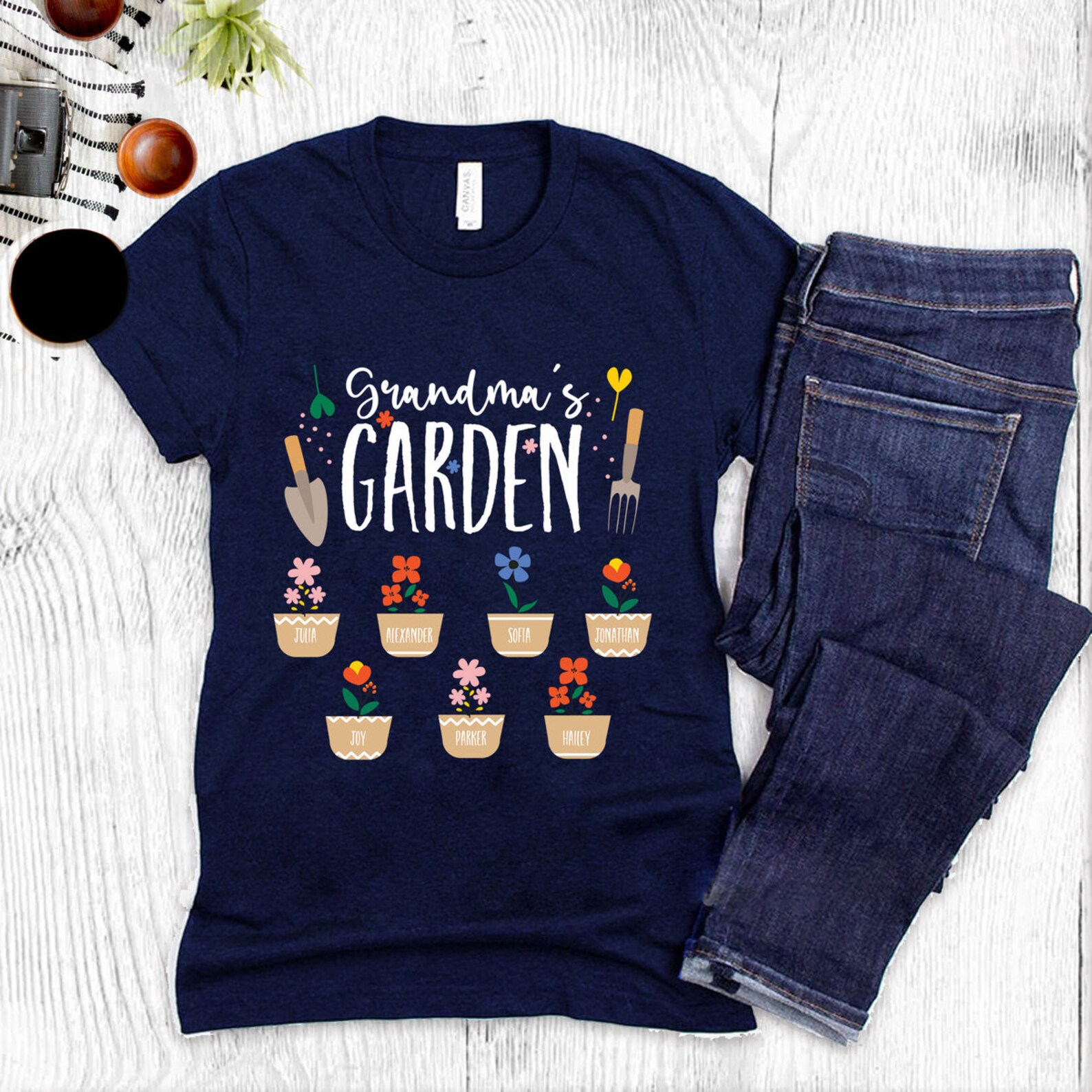 personalized grandma shirts with grandkids names