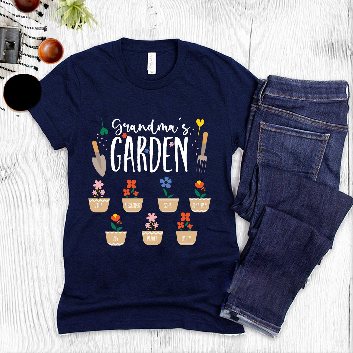 Personalized Grandma's Garden Shirt With Grandkids Names Etsy
