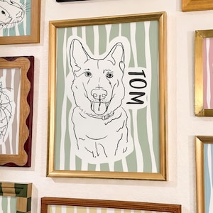 Pet Portrait from Photo, Custom Dog Line Drawing, Dog Cat Memorial Portrait for Pet Lover, Pet Memorial Gift