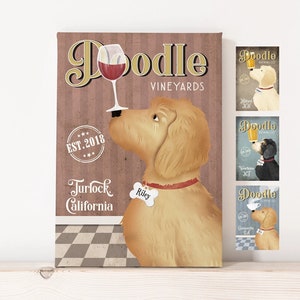 Doodle Dog Canvas, Labradoodle Dog, Goldendoodle Wall Decor, Goldendoodle Art, Doodle Lover, Valentine Gift, Doodle Mama, Dog Mom Gift