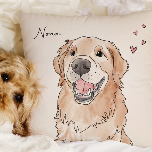 Customised Pet Portrait Pillow/cushion Personalised Dog Etsy