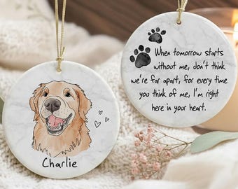 Adorno conmemorativo personalizado para perro, adorno para la pérdida de un perro, regalo para el fallecimiento de un perro o gato, regalo conmemorativo para mascotas