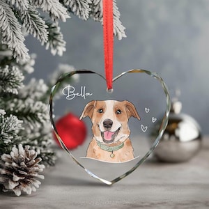 Custom Pet Ornament, Personalized Watercolor Dog/Cat Photo Ornament, Dog Christmas Ornament, Pet Memorial Gift image 7
