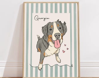 Pet Portrait from Photo, Custom Dog Line Drawing, Dog Cat Memorial Portrait for Pet Lover, Pet Memorial Gift