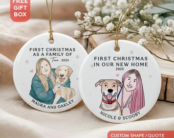 Primera Navidad juntos, adorno personalizado con foto de perro, adorno navideño para perro, regalo para perro nuevo, regalo para mascota nueva, recuerdo de decoración navideña