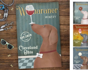 Weimaraner Canvas, Custom Weimaraner Print, Weimaraner Decor, Weimaraner Portrait, Weimaraner Gift for Dog Owner, Home Decor