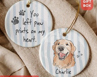 Custom Memorial Ornament, Dog Cat Ornament, Dog Loss Gift, Pet Loss Gift, Pet Memorial Gift