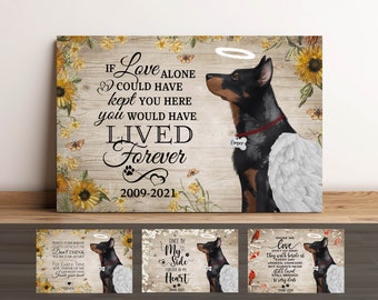 Beauceron Memorial Canvas, Beauceron Loss, Beauceron Bereavement, Beauceron Sympathy, Decoration Memorial, Pet memorial, Ready to Hang