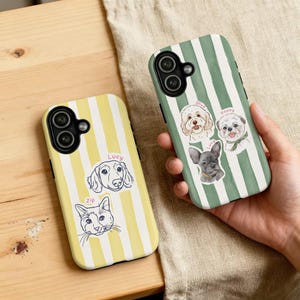 Custom Pet Phone Case, Pet Portrait from Photo, Personalized Dog Phone Case, Dog Cat Phone Case Gift for Pet Lover image 4