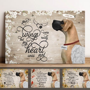 Great Dane Memorial Canvas, Great Dane Loss, Great Dane Bereavement, Great Dane Sympathy, Custom Pet Sympathy Gift for Dog Lovers, Dog Gift