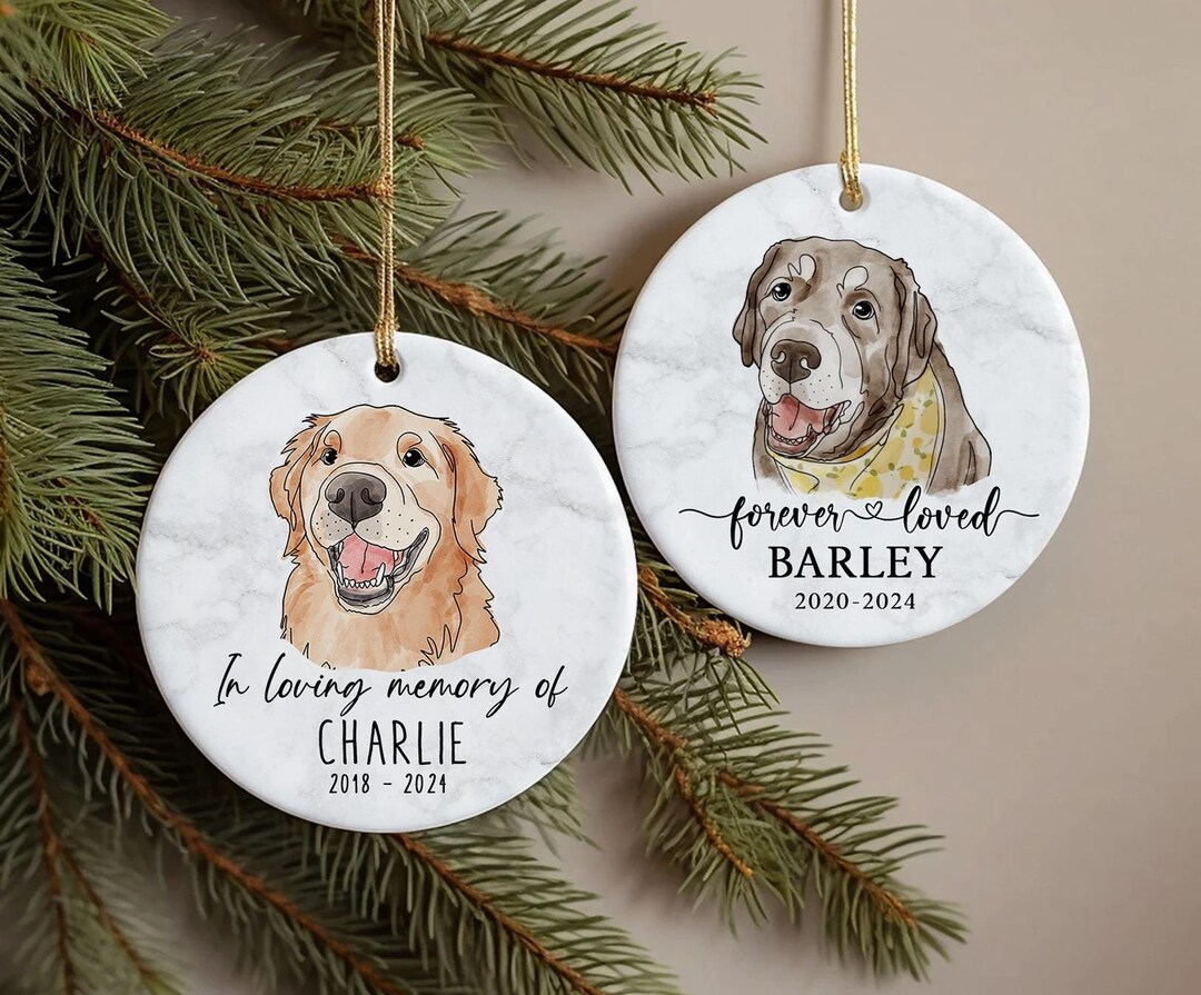 Custom Pet Photo Memory Ornament, Pet Memorial Ornament for Pet Loss ...