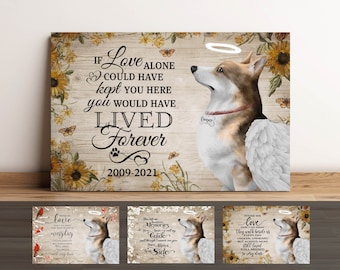 Corgi Memorial Canvas, Corgi Loss, Corgi Bereavement, Pet Loss Gift, Custom Gift for Dog Lovers, Bereavement Gift, Dog Memorial Gift