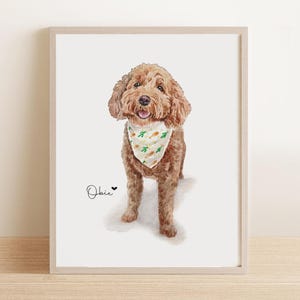 Custom Watercolor Dog Portrait From Photo, Personalized Pet Painting, Pet Memorial Art, Mini Custom Watercolor Pet Wall Art, Dog Print