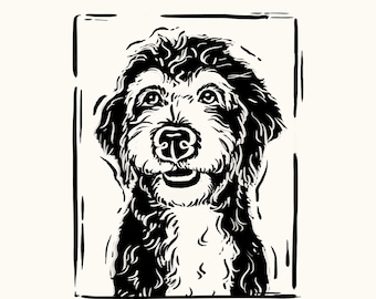 Custom Dog Portrait, Pet Line Drawing, Simple Pet Sketch, Retro Pet Prints Gift, Pet Portrait From Photo, Dog Remembrance Gift, Dog Line Art