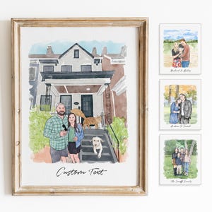 Family Portrait, Couple Portrait, Couple Painting, Watercolor Portrait, Couple Illustration, Family Watercolor Art, Custom Engaged Gift